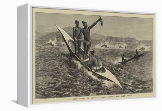 The West Coast of Africa, Fishing Canoes Off Cape Verde-Charles Edwin Fripp-Framed Premier Image Canvas