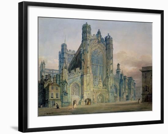 The West Front of Bath Abbey-J. M. W. Turner-Framed Giclee Print