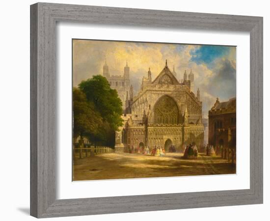 The West Front of Exeter Cathedral, C.1860-F. J. Corri-Framed Giclee Print