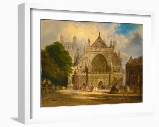 The West Front of Exeter Cathedral, C.1860-F. J. Corri-Framed Giclee Print