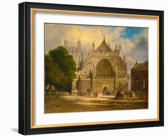 The West Front of Exeter Cathedral, C.1860-F. J. Corri-Framed Giclee Print