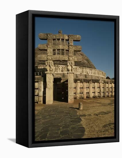 The West Gate, Torana, Great Stupa, Sanchi, Unesco World Heritage Site, Madhya Pradesh, India-Robert Harding-Framed Premier Image Canvas