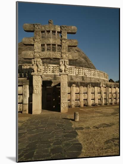 The West Gate, Torana, Great Stupa, Sanchi, Unesco World Heritage Site, Madhya Pradesh, India-Robert Harding-Mounted Photographic Print