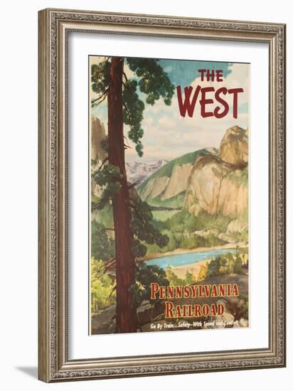 The West, Pennsylvania Railroad Go by Train Poster-null-Framed Giclee Print