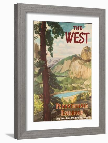 The West, Pennsylvania Railroad Go by Train Poster-null-Framed Giclee Print