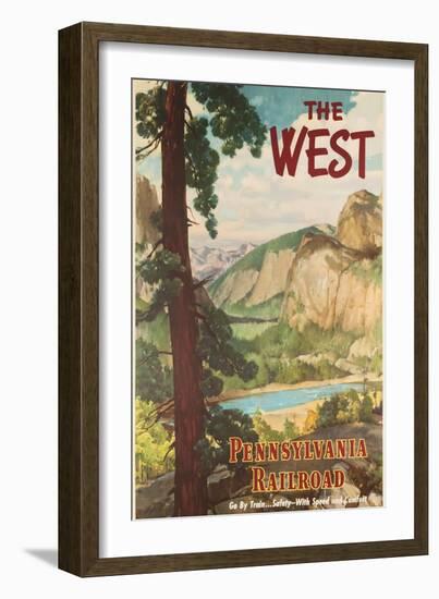 The West, Pennsylvania Railroad Go by Train Poster-null-Framed Giclee Print