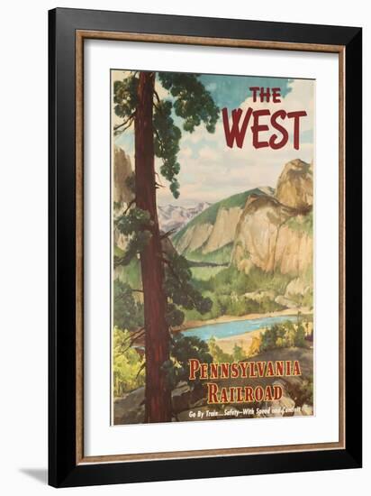 The West, Pennsylvania Railroad Go by Train Poster-null-Framed Giclee Print