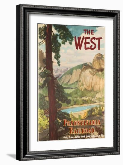 The West, Pennsylvania Railroad Go by Train Poster-null-Framed Giclee Print