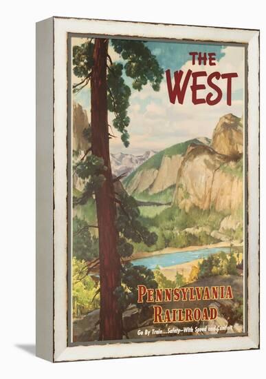 The West, Pennsylvania Railroad Go by Train Poster-null-Framed Premier Image Canvas