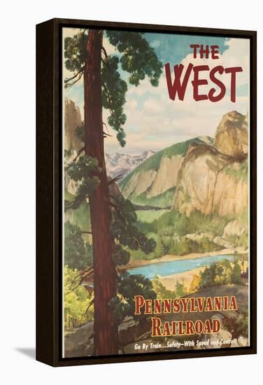 The West, Pennsylvania Railroad Go by Train Poster-null-Framed Premier Image Canvas