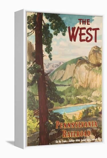 The West, Pennsylvania Railroad Go by Train Poster-null-Framed Premier Image Canvas