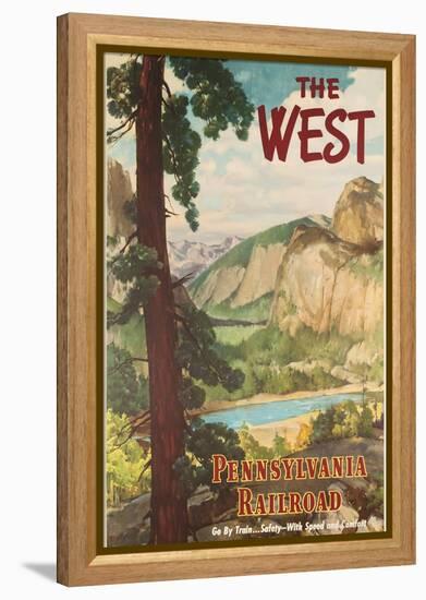 The West, Pennsylvania Railroad Go by Train Poster-null-Framed Premier Image Canvas