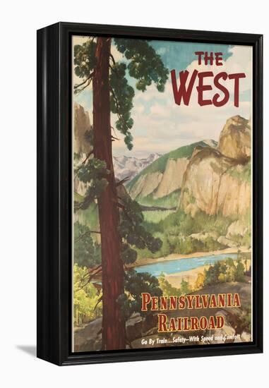 The West, Pennsylvania Railroad Go by Train Poster-null-Framed Premier Image Canvas