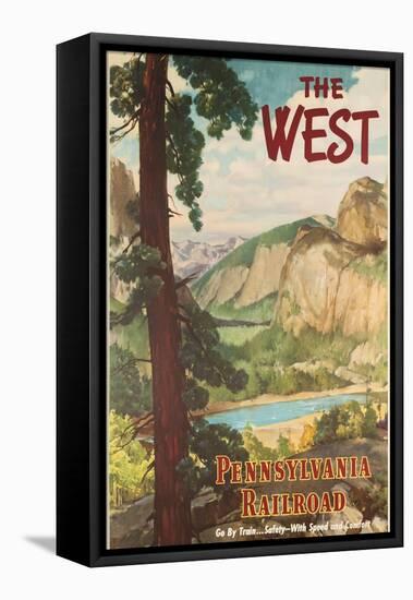 The West, Pennsylvania Railroad Go by Train Poster-null-Framed Premier Image Canvas