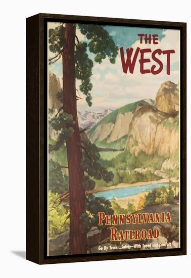 The West, Pennsylvania Railroad Go by Train Poster-null-Framed Premier Image Canvas