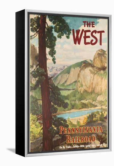 The West, Pennsylvania Railroad Go by Train Poster-null-Framed Premier Image Canvas