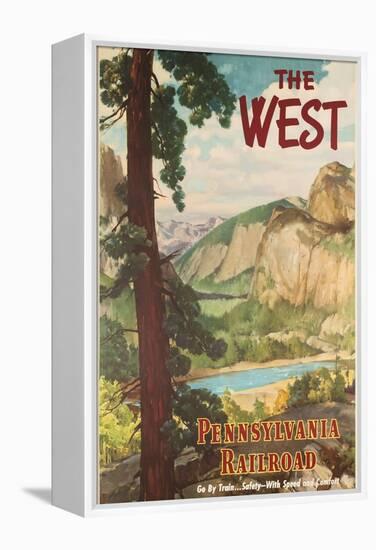 The West, Pennsylvania Railroad Go by Train Poster-null-Framed Premier Image Canvas