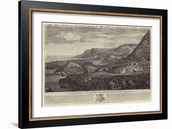 The West Prospect of the Giant's Causeway in the County of Antrim in the Kingdom of Ireland-John Drury-Framed Giclee Print