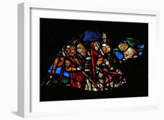 The West Rose Window Depicting a Scene from the Book of Revelation: Four Angels of the Euphrates…-French School-Framed Giclee Print