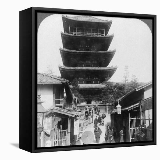 The West Side of the Five-Storey Yasaka Pagoda, Kyoto, Japan, 1904-Underwood & Underwood-Framed Premier Image Canvas