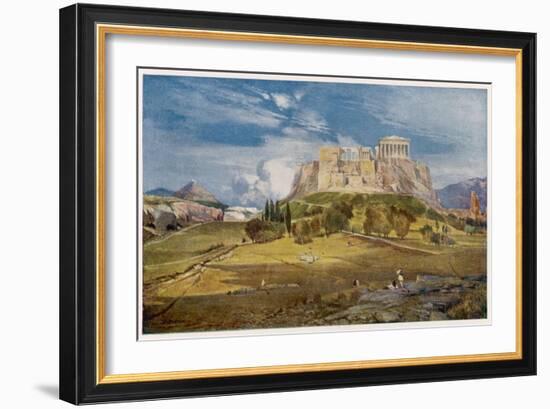 The Western End of the Acropolis Seen from Below the Pnyx-null-Framed Art Print