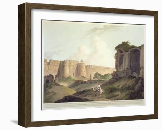 The Western Entrance of Shere Shah's Fort, Delhi-Thomas Daniell-Framed Giclee Print