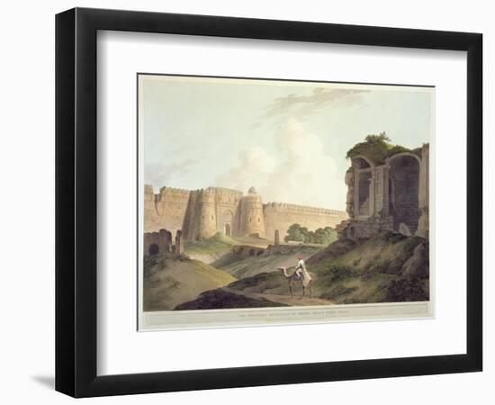 The Western Entrance of Shere Shah's Fort, Delhi-Thomas Daniell-Framed Giclee Print