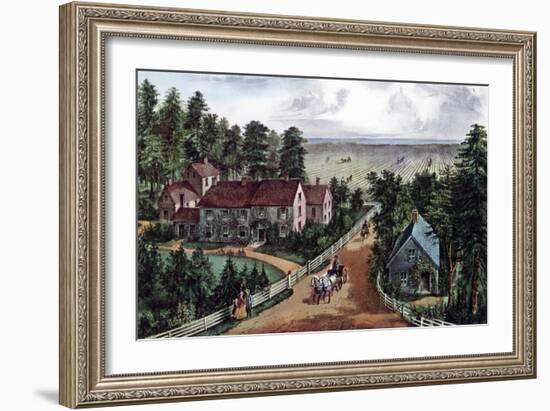 The Western Farmer's Home, 1871-Currier & Ives-Framed Giclee Print