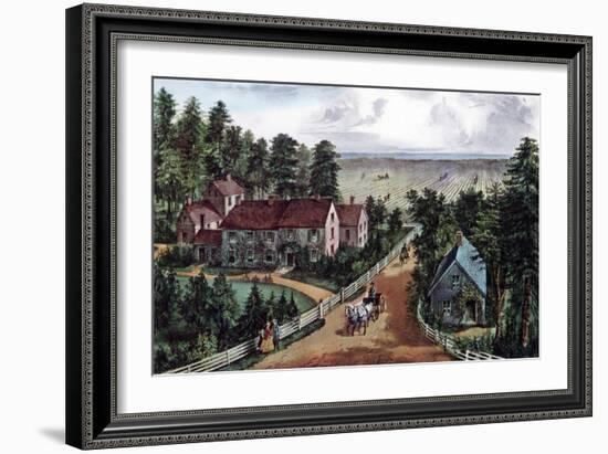 The Western Farmer's Home, 1871-Currier & Ives-Framed Giclee Print