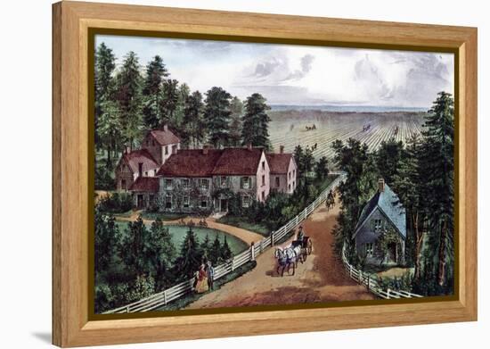 The Western Farmer's Home, 1871-Currier & Ives-Framed Premier Image Canvas