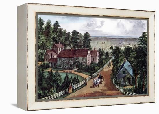 The Western Farmer's Home, 1871-Currier & Ives-Framed Premier Image Canvas