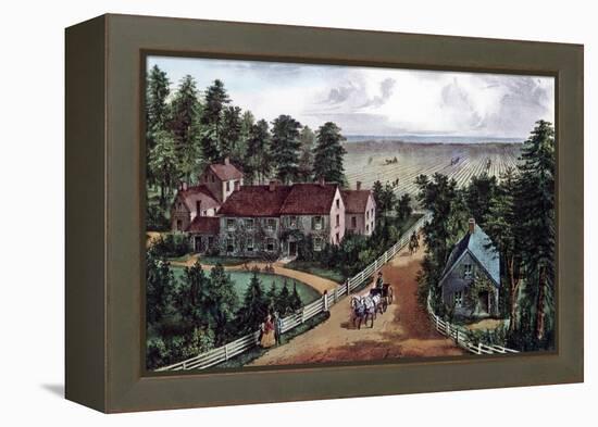 The Western Farmer's Home, 1871-Currier & Ives-Framed Premier Image Canvas