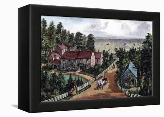 The Western Farmer's Home, 1871-Currier & Ives-Framed Premier Image Canvas