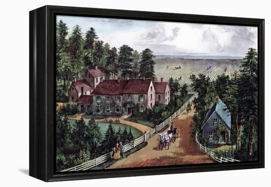 The Western Farmer's Home, 1871-Currier & Ives-Framed Premier Image Canvas