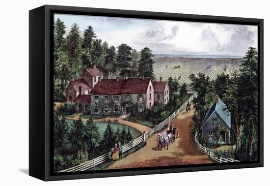 The Western Farmer's Home, 1871-Currier & Ives-Framed Premier Image Canvas