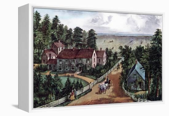 The Western Farmer's Home, 1871-Currier & Ives-Framed Premier Image Canvas