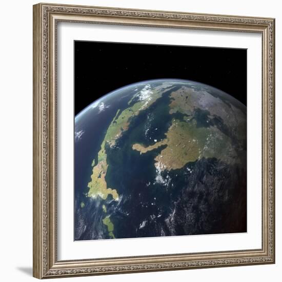 The Western Interior Seaway as Seen 75 Million Years Ago from Earth Orbit-null-Framed Art Print