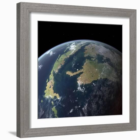 The Western Interior Seaway as Seen 75 Million Years Ago from Earth Orbit-null-Framed Art Print