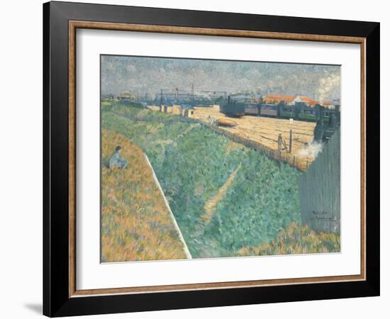 The Western Railway at its Exit from Paris, 1886-Charles Angrand-Framed Giclee Print