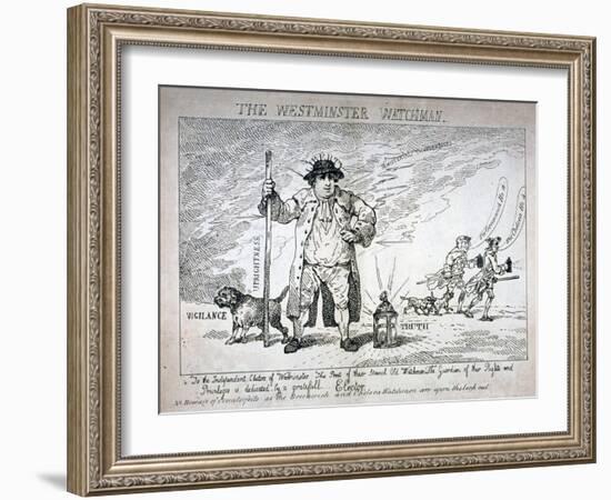 The Westminster Watchman, 1784-Thomas Rowlandson-Framed Giclee Print