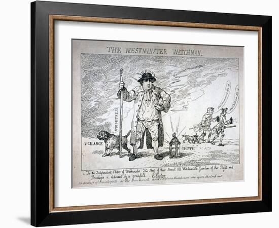 The Westminster Watchman, 1784-Thomas Rowlandson-Framed Giclee Print