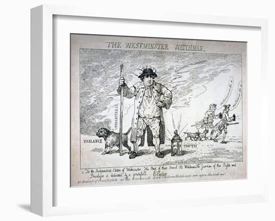 The Westminster Watchman, 1784-Thomas Rowlandson-Framed Giclee Print