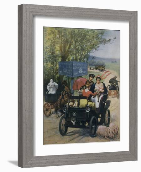 The Wet Nurse, 1900 Poster by Wilhio of Paris for De Dion Bouton Automobiles-null-Framed Giclee Print