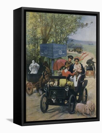 The Wet Nurse, 1900 Poster by Wilhio of Paris for De Dion Bouton Automobiles-null-Framed Premier Image Canvas