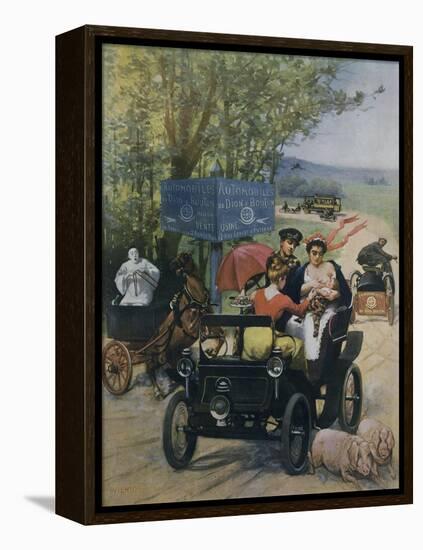 The Wet Nurse, 1900 Poster by Wilhio of Paris for De Dion Bouton Automobiles-null-Framed Premier Image Canvas