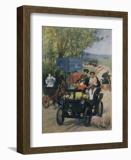 The Wet Nurse, 1900 Poster by Wilhio of Paris for De Dion Bouton Automobiles-null-Framed Giclee Print