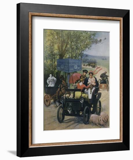 The Wet Nurse, 1900 Poster by Wilhio of Paris for De Dion Bouton Automobiles-null-Framed Giclee Print