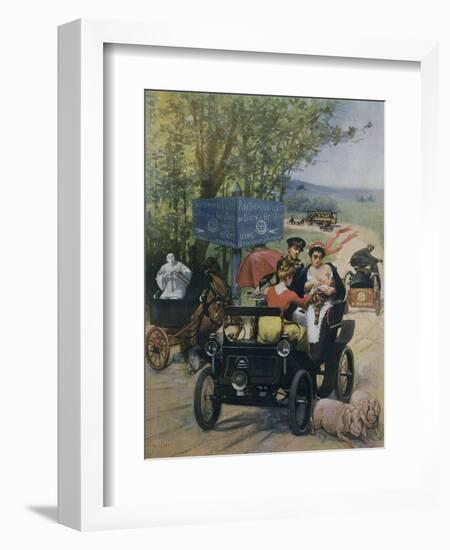 The Wet Nurse, 1900 Poster by Wilhio of Paris for De Dion Bouton Automobiles-null-Framed Giclee Print