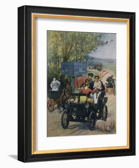 The Wet Nurse, 1900 Poster by Wilhio of Paris for De Dion Bouton Automobiles-null-Framed Giclee Print