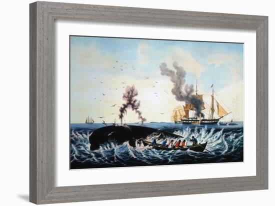 The Whale Fishery-Currier & Ives-Framed Giclee Print